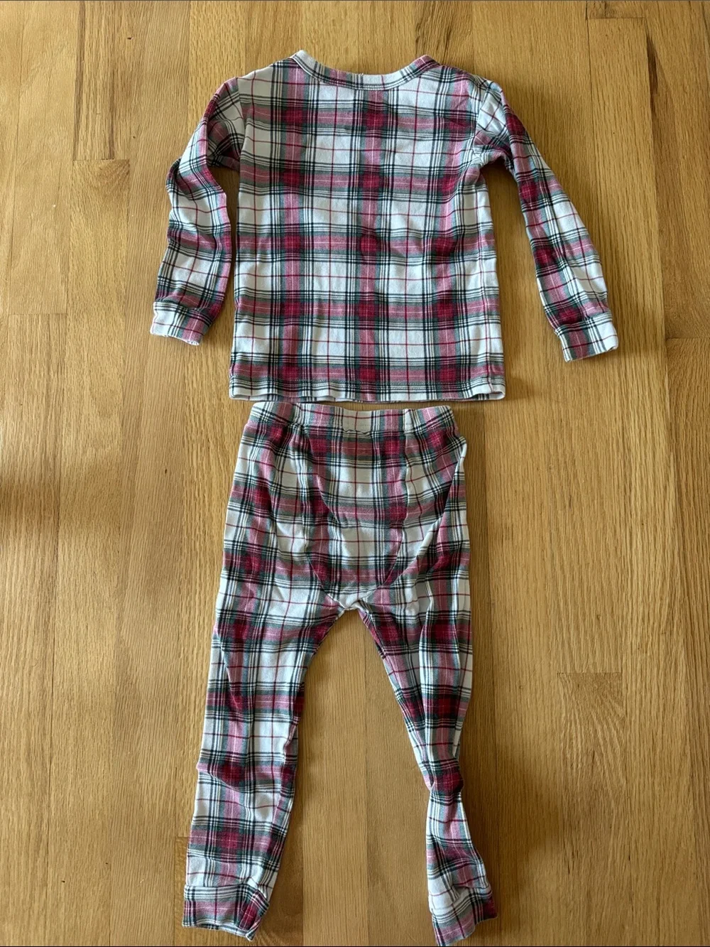 GAP Plaid Long-Sleeve Kids Pajama Set - White & Red